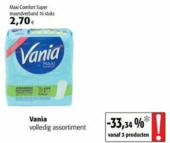 Colruyt Vania maxi comfort super maandverband aanbieding