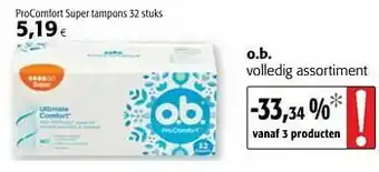 O.b. procomfort super tampons