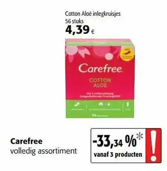 Colruyt Carefree cotton aloë inlegkruisjes aanbieding