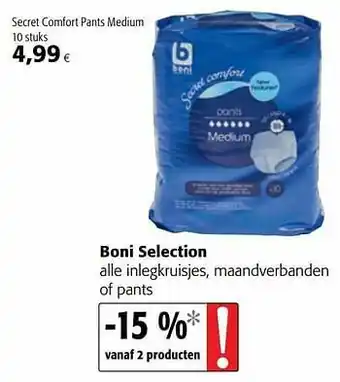 Colruyt Boni selection secret comfort pants medium aanbieding