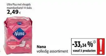 Colruyt Nana ultra plus met vleugels maandverband aanbieding