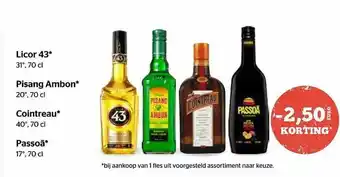 Licor 43, Pisang Ambon, Cointreau, Passoã