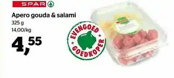 Spar Apero Gouda & Salami 325g aanbieding