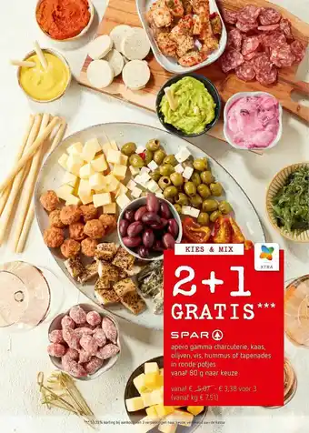 Spar Colruyt 2+1 Gratis Apero Gamma Charcuterie, Kaas, Olijven, Vis, Hummus Of Tapenades In Ronde Potjes aanbieding