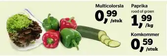 Spar Multicolorsla, Paprika Of Komkommer aanbieding