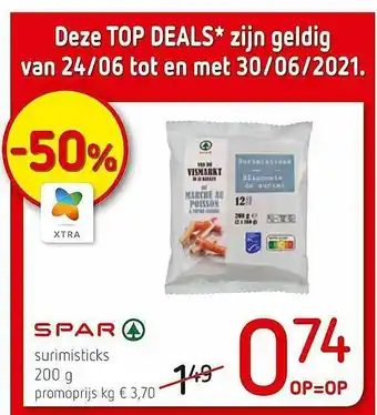 Spar Colruyt Spar Surimisticks aanbieding