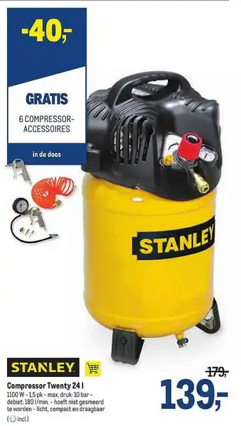 Makro Stanley Compressor Twenty 24 L aanbieding