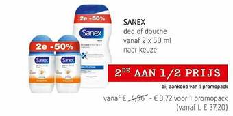 Spar Colruyt Sanex Deo Of Douche aanbieding