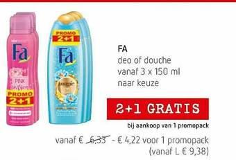 Spar Colruyt Fa Deo Of Douche aanbieding