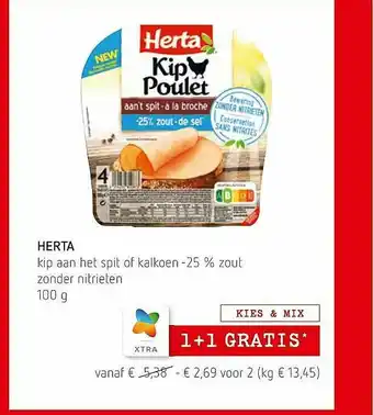 Herta Kip Aan Het Spit Of Kalkoen -25% Zout