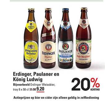 Erdinger, paulaner en könig ludwig