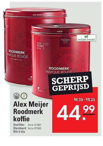Sligro Alex meijer roodmerk koffie aanbieding