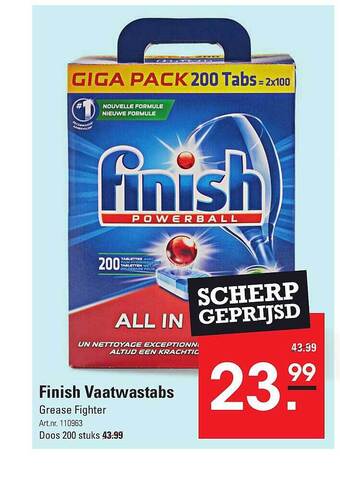 Sligro Finish vaatwastabs aanbieding