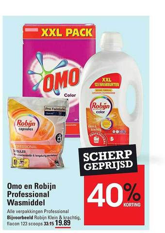 Sligro Omo en robijn professional wasmiddel aanbieding