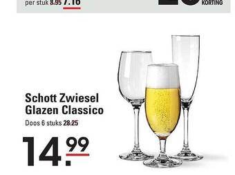 Sligro Schott zwiesel glazen classico aanbieding