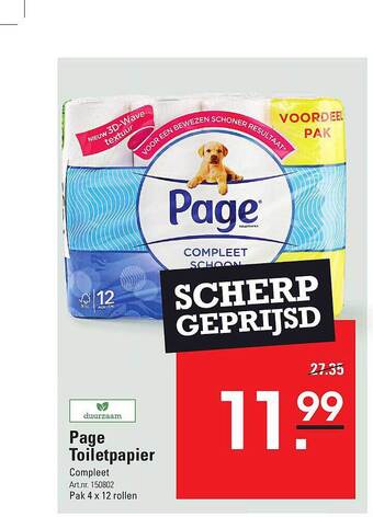 Sligro Page toiletpapier aanbieding