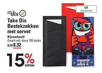 Sligro Take dis bestekzakken met servet aanbieding