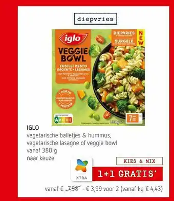 Spar Colruyt Iglo Veggie Bowl aanbieding