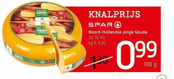 Spar Colruyt Noord-hollandse Jonge Gouda 100g aanbieding