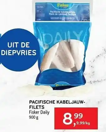 Alvo Pacifische kabeljauwfilets fisker daily 900 g aanbieding