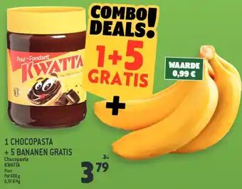 Kwatta 1 Chocopasta + 5 Bananen Gratis