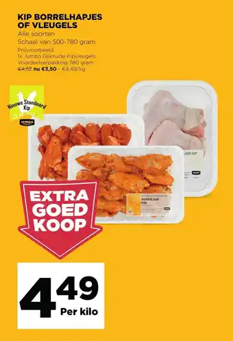 Jumbo Kip Borrelhapjes of vleugels aanbieding