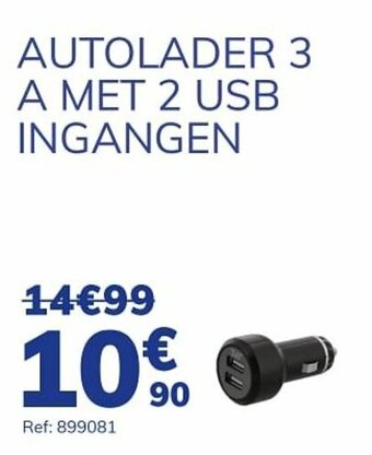 Autolader 3 A Met 2 USB Ingangen