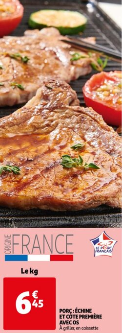 Porc: Echine Et Cote Premiere Avec OS