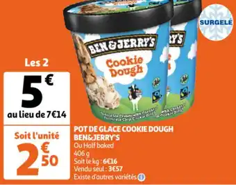Auchan Ben&Jerry's Pot De Glace Cookie Dough aanbieding