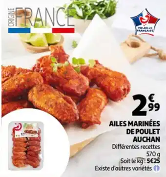 Auchan Auchan Ailes Marinees De Poulet aanbieding