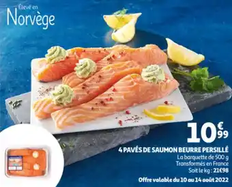 Auchan 4 Paves De Saumon Beurre Persille aanbieding