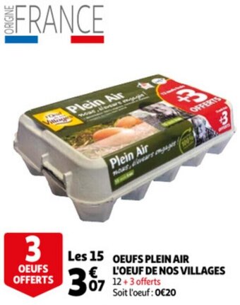 Auchan Oeufs Plein Air L'Oeuf De Nos Villages aanbieding