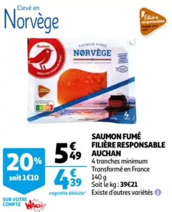 Auchan Auchan Saumon Fume Filiere Responsable aanbieding