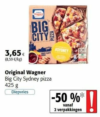 Colruyt Original wagner big city sydney pizza aanbieding