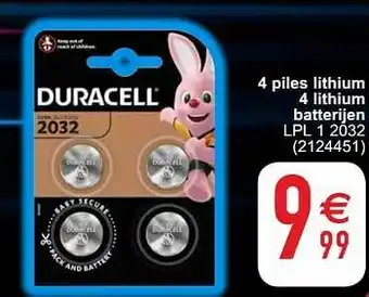 4 piles lithium 4 lithium batterijen lpl 1 2032
