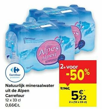 Carrefour Market Natuurlijk mineraalwater uit de alpen carrefour aanbieding