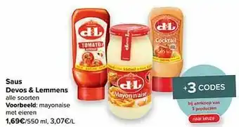 Carrefour Market Devos + lemmens mayonaise met eieren aanbieding