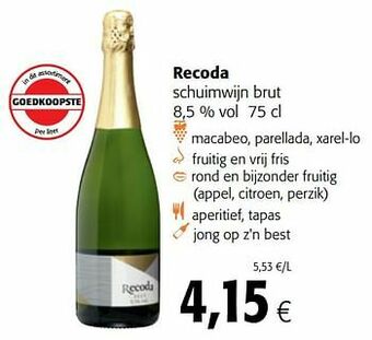 Colruyt Recoda schuimwijn brut aanbieding