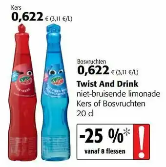 Twist and drink niet-bruisende limonade kers of bosvruchten