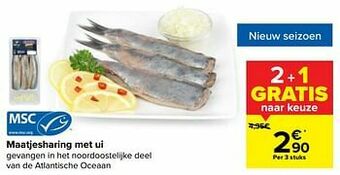 Carrefour Market Maatjesharing met ui aanbieding