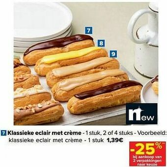 Klassieke eclair met crème