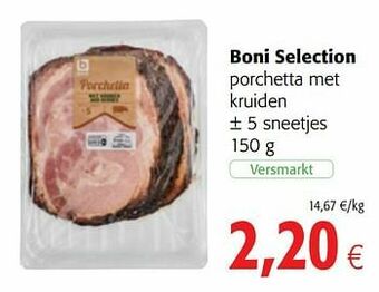 Colruyt Boni selection porchetta met kruiden aanbieding
