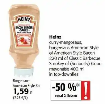 Colruyt Heinz burgersaus american style bacon aanbieding