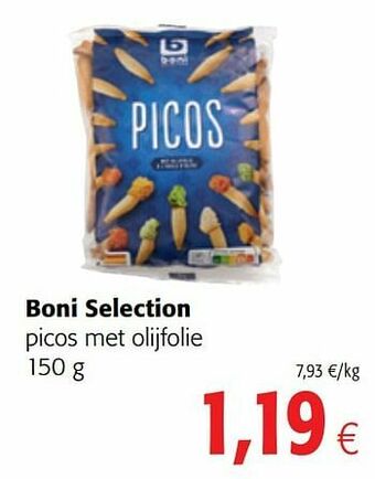 Colruyt Boni selection picos met olijfolie aanbieding