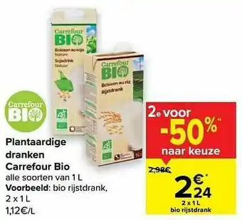 Carrefour Market Bio rijstdrank aanbieding