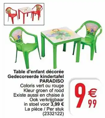 Table d`enfant décorée gedecoreerde kindertafel paradiso