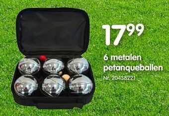 6 metalen petanqueballen