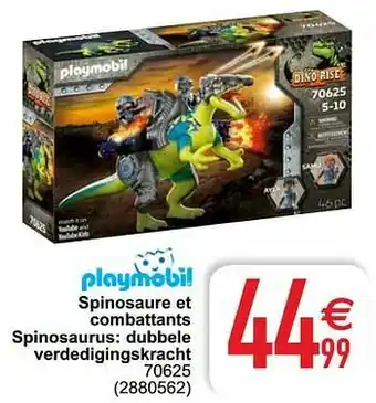Cora Spinosaure et combattants spinosaurus: dubbele verdedigingskracht 70625 aanbieding