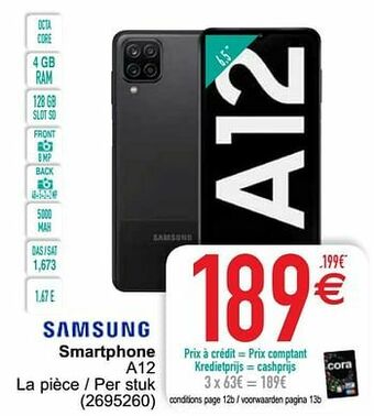 Cora Samsung smartphone a12 aanbieding