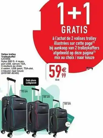 Valise trolley trolleykoffer catane